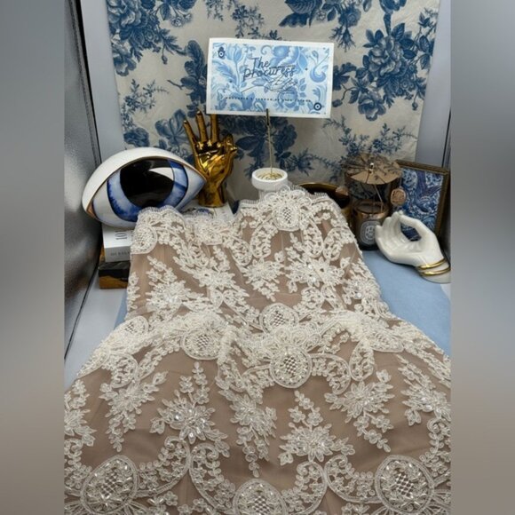 🆕 BRONX & BANCO 🧿 NWOT Maraya Blanc Lace Mini Dress, Sz XL US 10 - Picture 12 of 16